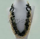 agate smoky quartz necklace