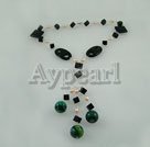 pearl black agate necklace