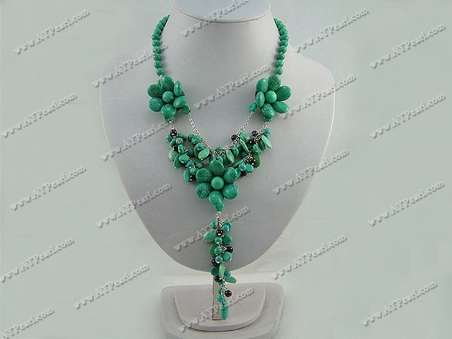 turquoise garnet necklace