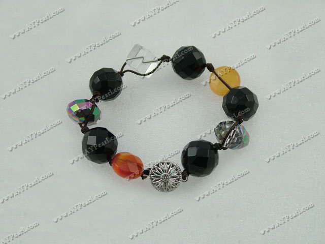 black agate crystal bracelet