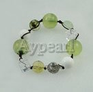 Wholesale Gemstone Bracelet-crystal Green rutilated quartz bracelet