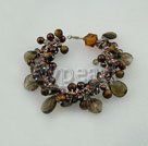 tiger eye pearl crystal bracelet