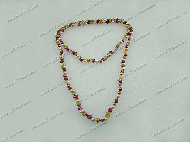 dyed pearl necklace