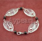 white crystal garnet bracelet
