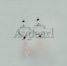Wholesale Gemstone Earrings-garnet rose quartz earrings