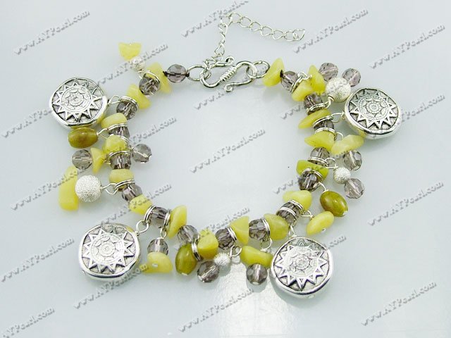 crystal olive jade bracelet