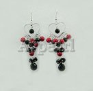 Wholesale Gemstone Earrings-blood stone black crystal earrings