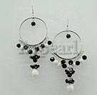 black crystal white porcelain earrings