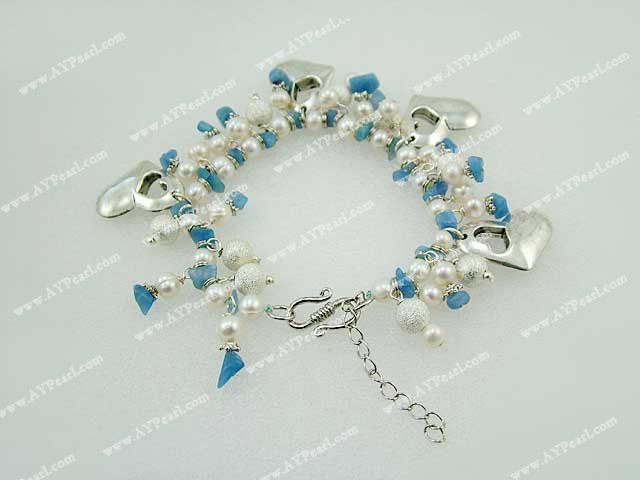 Bracelet de perles gemme bleue
