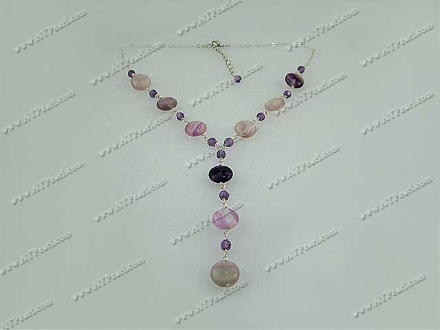 Wholesale Gemstone Jewelry-Rainbow fluorite necklace