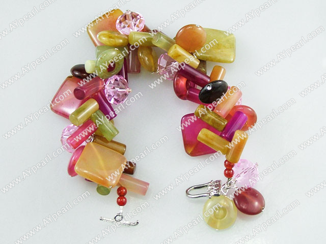 3-colored jade crystal bracelet