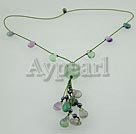 Wholesale Rainbow fluorite black pearl necklace