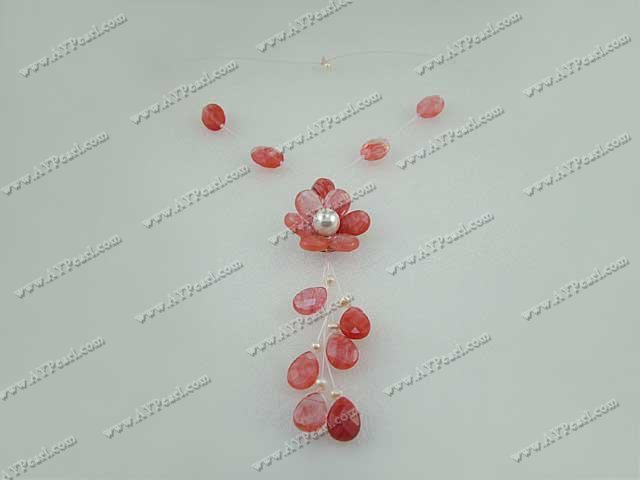 cherry quartz necklace