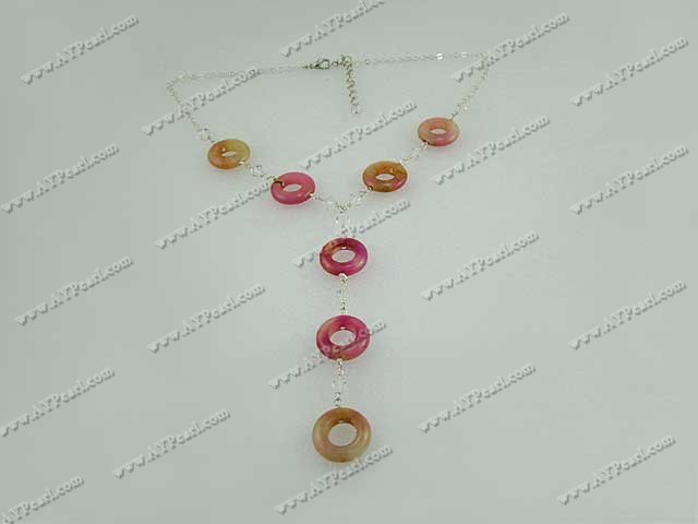 Wholesale Gemstone Jewelry-white crystal 3-color jade necklace