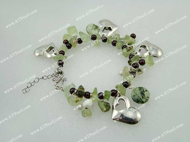 garnet Green rutilated quartz bracelet