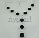 noir blanc collier de porcelaine agate