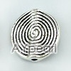 imitation silver zinc metal beads, 12mm flat round, sold by per pkg