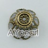 Alloy bead caps,nickel free,antique bronze, 11*17mm flower. Sold per pkg of 2000.