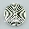 imitation silver metal beads, 3*12mm flat round, sold by per pkg