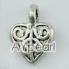 imitation silver metal beads, 11mm, heart pendant, sold by per pkg