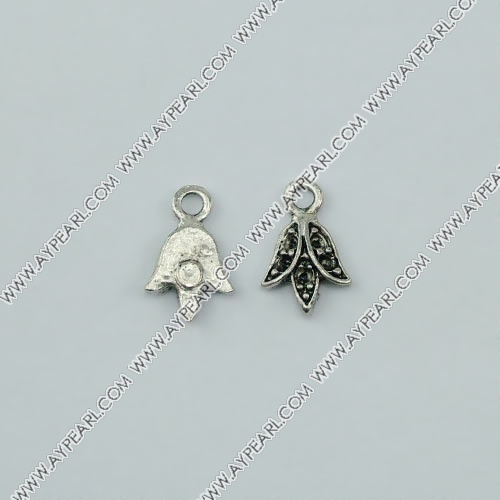 imitation silver metal charm , 12mm, corn shape, sold by per pkg