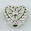 imitation silver metal spacer beads, 8mm, heart shape, sold by per pkg