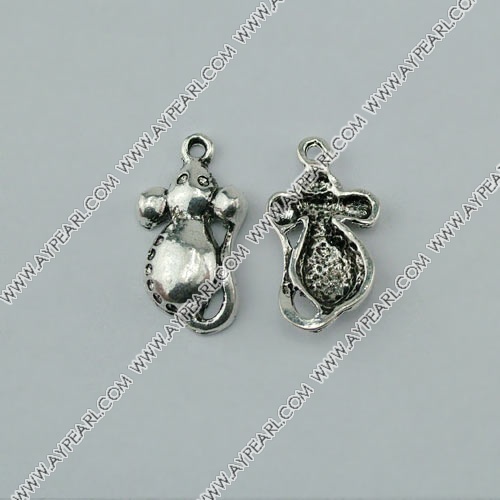 imitation silver metal beads, 8mm, animal pendant, sold by per pkg