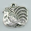 imitation silver metal beads, 10mm, animal pendant, sold by per pkg