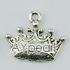 imitation silver metal beads, 14mm, crown shape pendant, sold by per pkg