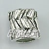 imitation silver spacer metal beads, 8*10mm, tube with pattern, sold by per pkg