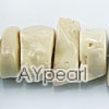 coral beads, 14*20mm irregular, dyed white, sold by per 15.7-inch strand