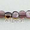 dyed light purple, copper-plated glass beads, black, 3-6mm oval. sold per 13.8-inch strand