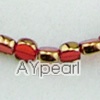 dyed copper-plated glass beads, red, 3*6mm oval. sold per 13.8-inch strand