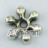 imitation silver zinc metal beads, 1*8mm fancy snowflake, sold by per pkg