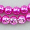 acrylic pearl beads, pink, 8mm round, sold by per 33-inch strand