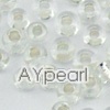 Glass seed beads, silver-lined clear, 2.5mm round. Sold per pkg of 450 grams.
