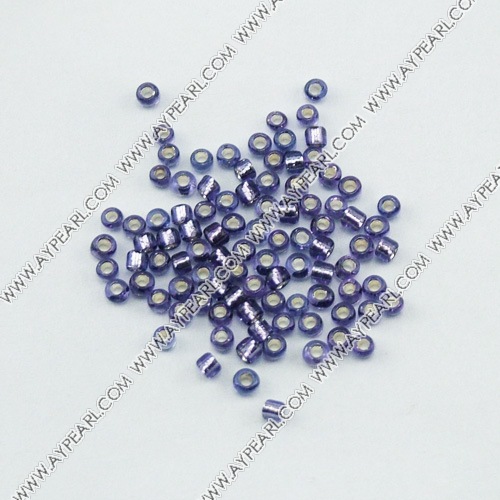Glass seed beads, silver-lined purple, 2.5mm round. Sold per pkg of 450 grams.