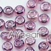 Glass seed beads, transparent lustered purple, 2.5mm round. Sold per pkg of 450 grams.