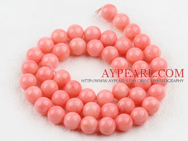 Coral Beads, Pink, 8mm round,Sold per 15.7-inch strands