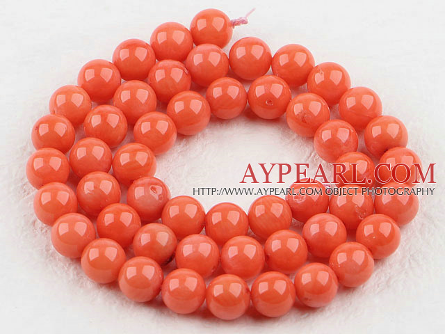 Coral Beads, Orange, 8mm round,Sold per 15.7-inch strands