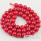 Coral Beads, Red, 8mm round,Sold per 15.7-inch strands
