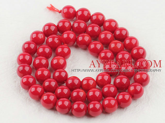 Coral Beads, Red, 8mm round,Sold per 15.7-inch strands
