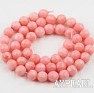 Coral Beads, Pink, 8mm round faceted,Sold per 15.7-inch strands