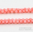 Coral Beads, Pink, 3*6mm faceted peanut shape, Sold per 15.7-inch strand