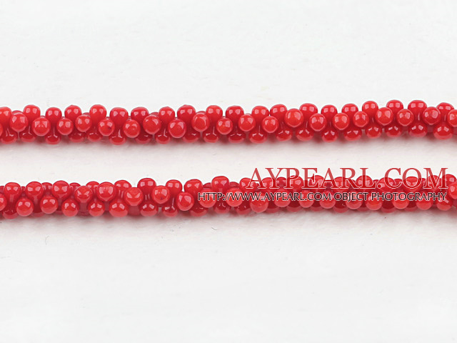 Coral Beads, Red, 3*6mm faceted peanut shape, Sold per 15.7-inch strand