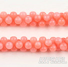 Coral Beads, Pink, 4*8mm faceted peanut shape, Sold per 15.7-inch strand