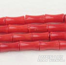 Coral Beads, Red, 4*8mm bamboo shape, Sold per 15.7-inch strand