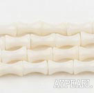 Coral Beads, White, 5*9mm bamboo shape, Sold per 15.7-inch strand