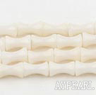 Coral Beads, White, 5*9mm bamboo shape, Sold per 15.7-inch strand