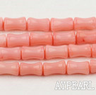 Coral Beads, Pink, 5*9mm bamboo shape, Sold per 15.7-inch strand